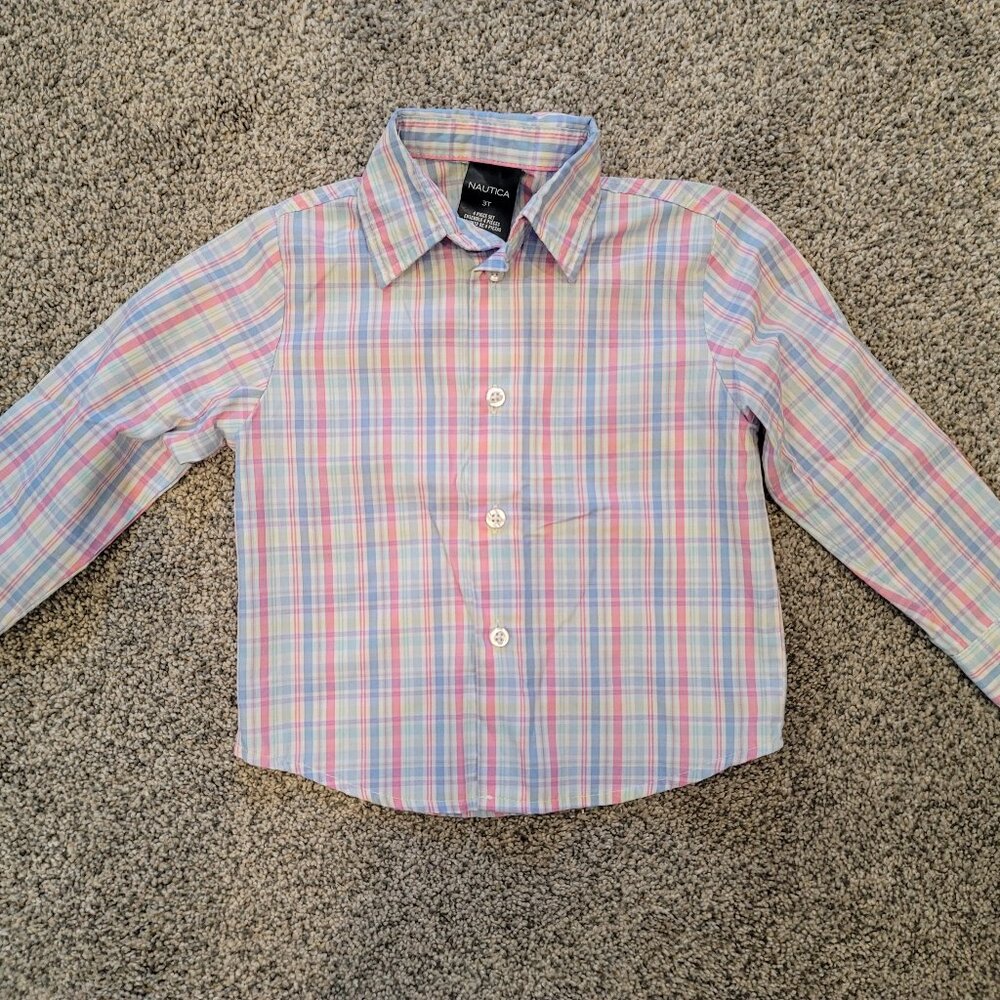 Nautica Kids Dress Shirt Button Up Kids Size 3T